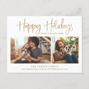 Happy Holidays   New Home Change of Address Photo Holiday Postcard