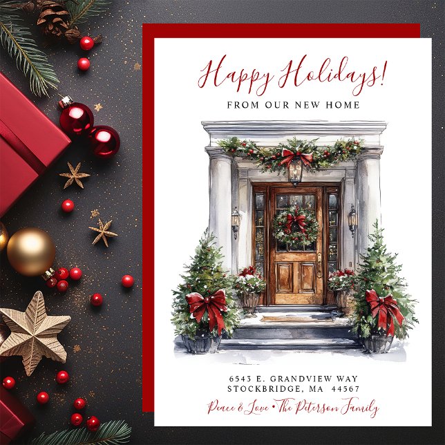 Happy Holidays New Home Front Door Moving Announcement (Creator Uploaded)