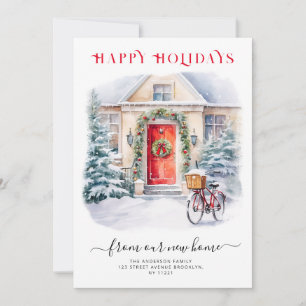 Happy holidays new home moving announcement