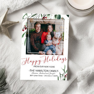 Happy Holidays New Home Moving Announcement Photo