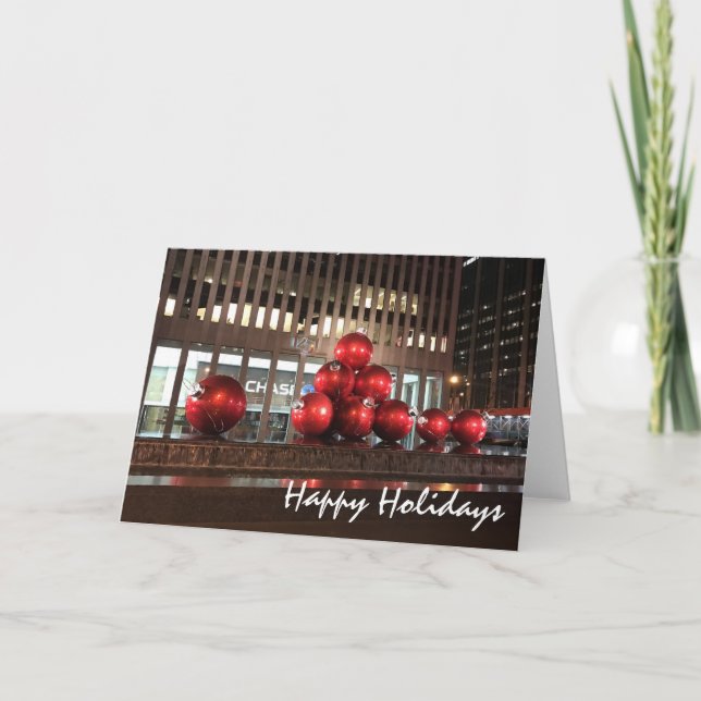 Happy Holidays New York City NYC Christmas Photo Holiday Card (Front)
