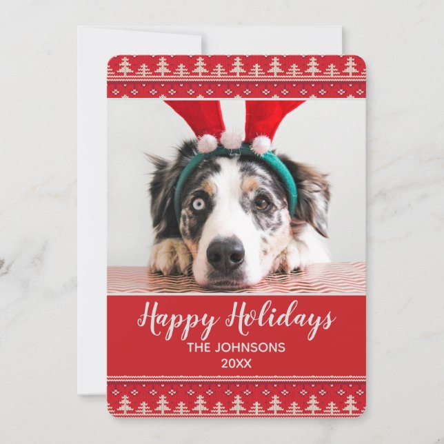 Happy Holidays Nordic Pattern Photo (Front)