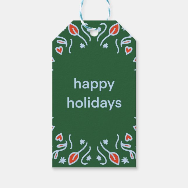 Happy holidays note gift tags (Front)