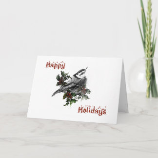 Happy Holidays Nuthatch Songbird Greeting Card