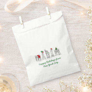 Happy Holidays NYC New York City Christmas Favour Bags
