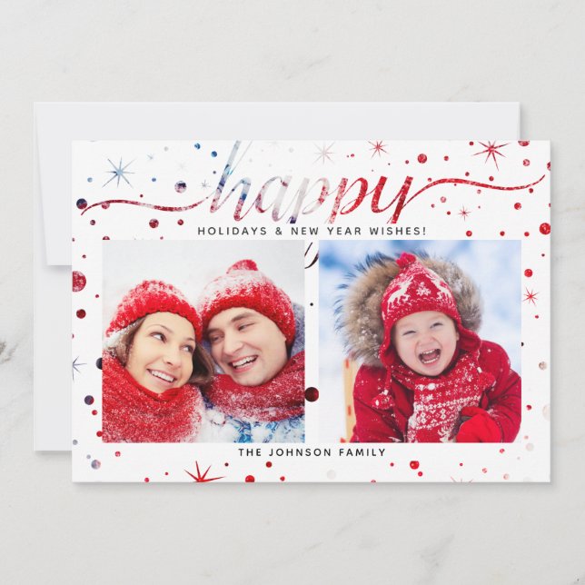 HAPPY Holidays or Hanukkah | Colour Matching Text Holiday Card (Front)