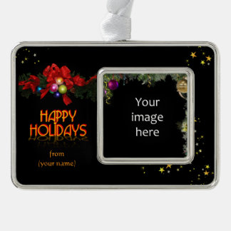 Happy Holidays Ornament with your Name & Photo