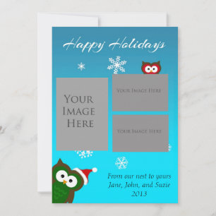 Happy Holidays Owl Card