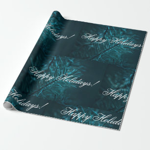 Happy Holidays Pale Green Pine Fir Tree Wrapping Paper