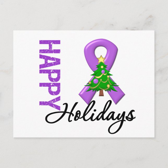 Happy Holidays Pancreatic Cancer Awareness Holiday Postcard (Front)