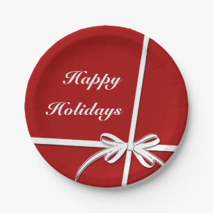 Happy Holidays Paper Plate