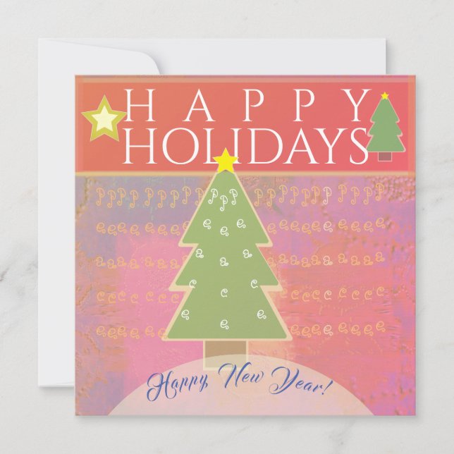 "Happy Holidays" Peace, Happy New Year Greeting Thank You Card (Front)