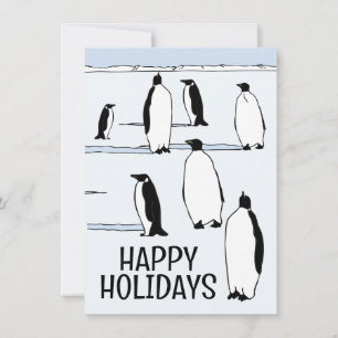 Happy Holidays Penguin Winter Christmas Cool Card