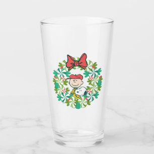 Happy Holidays Peppermint Candy Wreath Glass