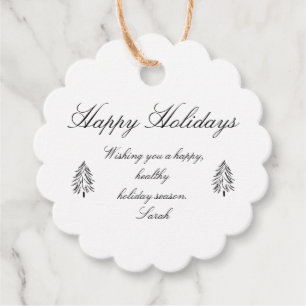 Happy Holidays Personalised Gift Tag