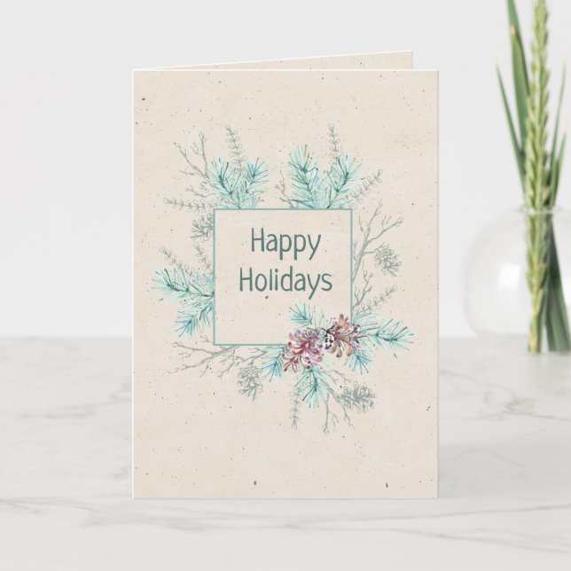 Happy Holidays Personalised Sentiment & Signature Card (Front)