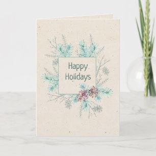 Happy Holidays Personalised Sentiment & Signature Card