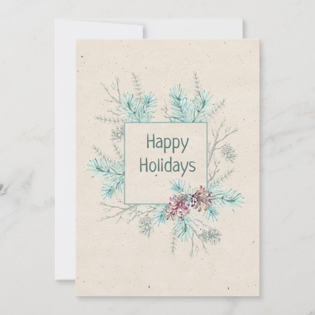Happy Holidays Personalised Sentiment & Signature Holiday Card (Front)