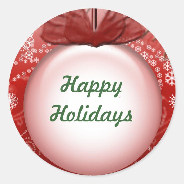 Happy Holidays Personalizable Christmas Stickers (Front)