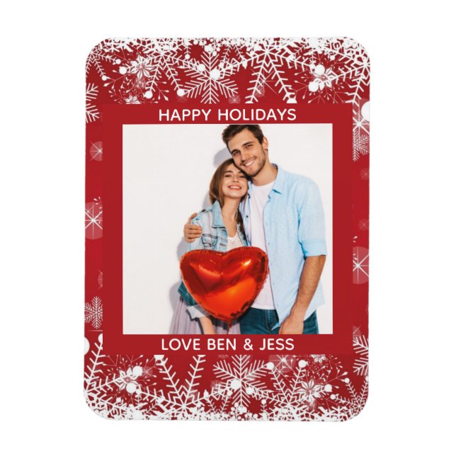 Happy Holidays Photo and Christmas Message  Magnet (Vertical)