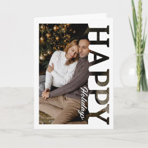 Happy Holidays Photo Christmas Card Modern Minim
