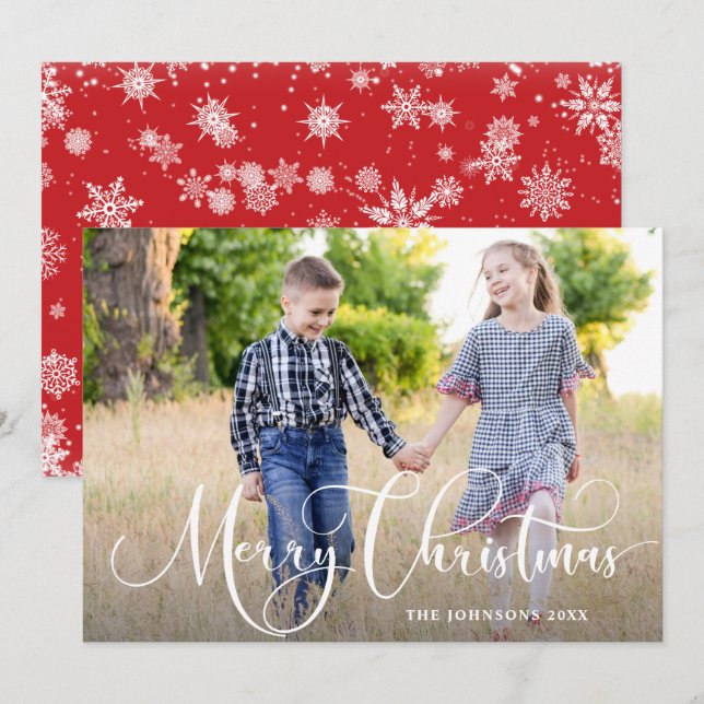 Happy Holidays PHOTO Christmas Greeting Holiday Card (Front/Back)
