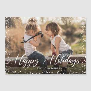 Happy Holidays PHOTO Christmas Magnetic Card