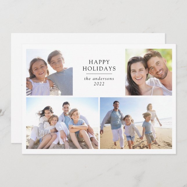 Happy Holidays | Photo Collage  Holiday Card (Front/Back)