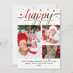 HAPPY Holidays Photo   Colour Matching Typography Holiday Card