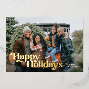 Happy Holidays Photo Foil Holiday Card