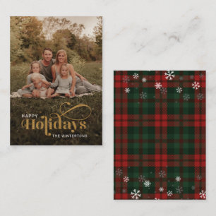 Happy Holidays Photo Hand-Lettered Christmas Card
