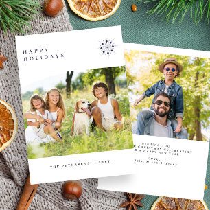 Happy Holidays photo minimalist modern typography Holiday Card