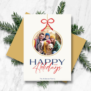 Happy Holidays Photo Ornament Holiday Card