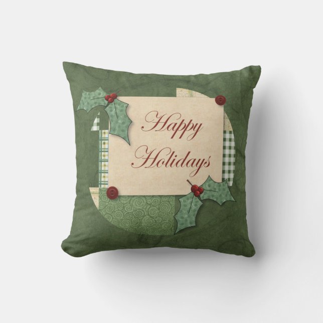 Happy Holidays Pillow (Front)