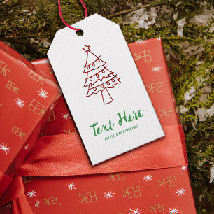 Happy Holidays Pine Tree  Gift Tags