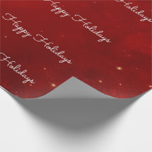 Happy Holidays Plaid Crimson Christmas