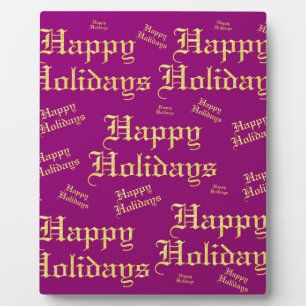 happy holidays plaque