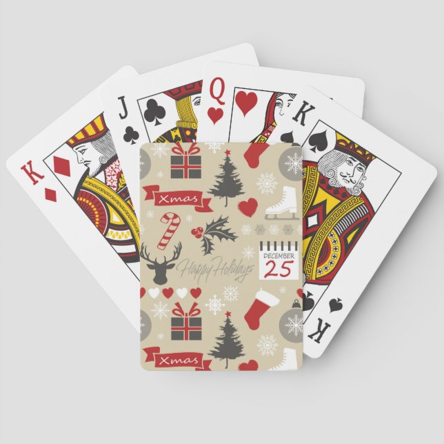 Happy Holidays Playing Cards (Back)