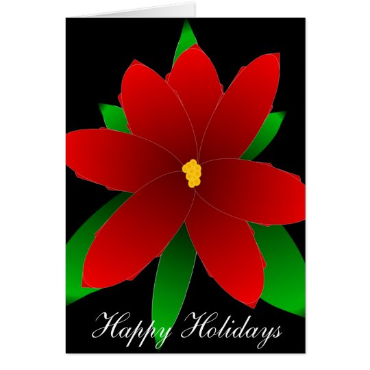 Happy Holidays Poinsettia Card