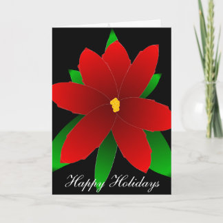 Happy Holidays Poinsettia Holiday Card