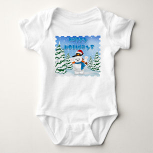 Happy Holidays Polar Bear Penguin Infant Creeper