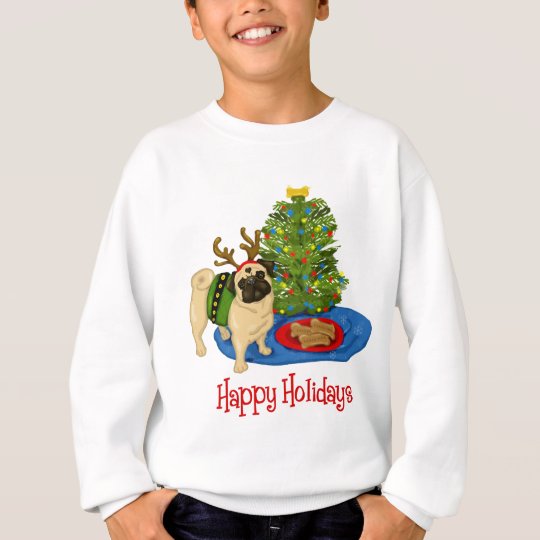 Happy Holidays Pug Tees and Sweats
