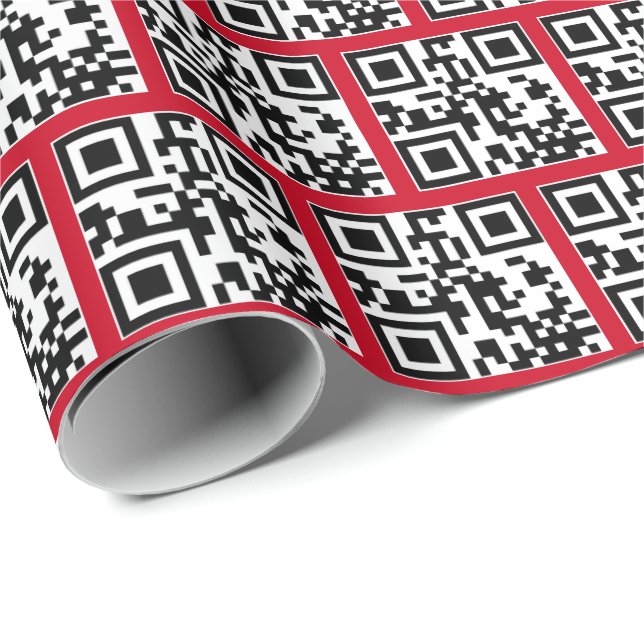 Happy Holidays QR Code Wrapping Paper (Roll Corner)