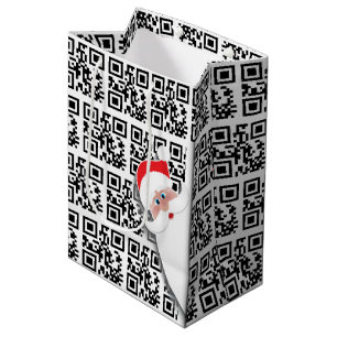Happy Holidays QR Codes  Medium Gift Bag