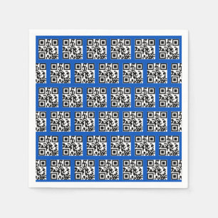 Happy Holidays QR Codes on Blue Napkin