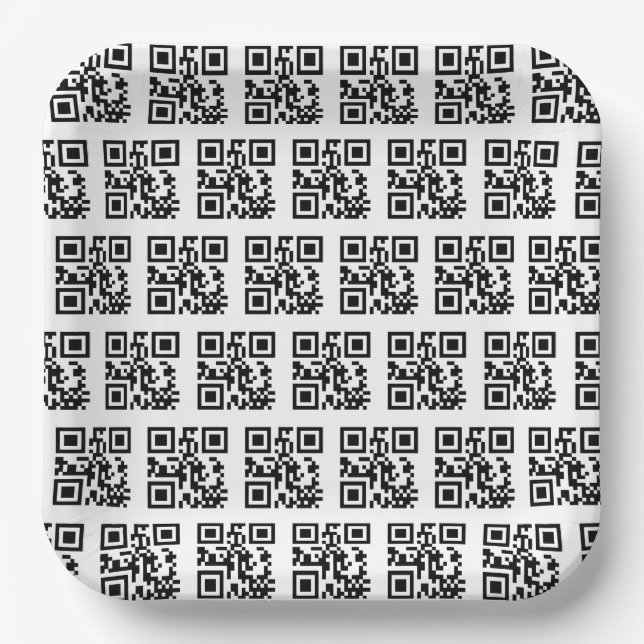 Happy Holidays QR Codes Paper Plate (Front)