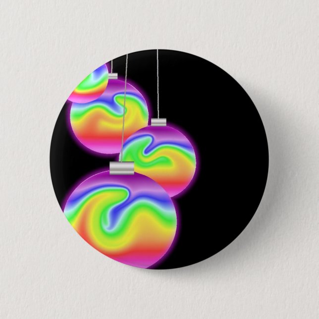 Happy Holidays Rainbow 6 Cm Round Badge (Front)
