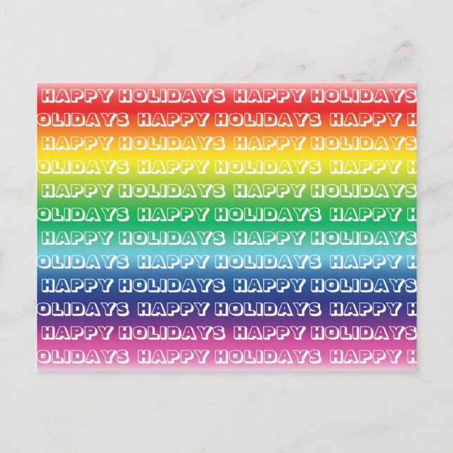Happy Holidays rainbow colours gay pride lgbt lgbt Postcard (Front)