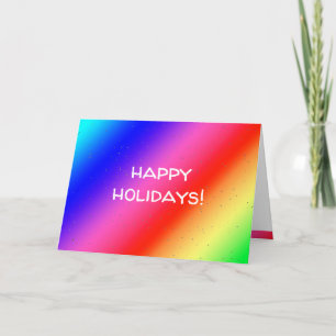 Happy Holidays Rainbow Colours Holiday Card