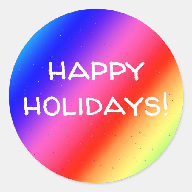 Happy Holidays Rainbow Stickers (Front)